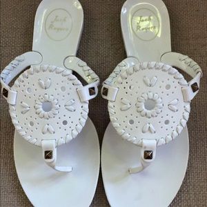 Jack Rogers white Angelica rubber flip flips
